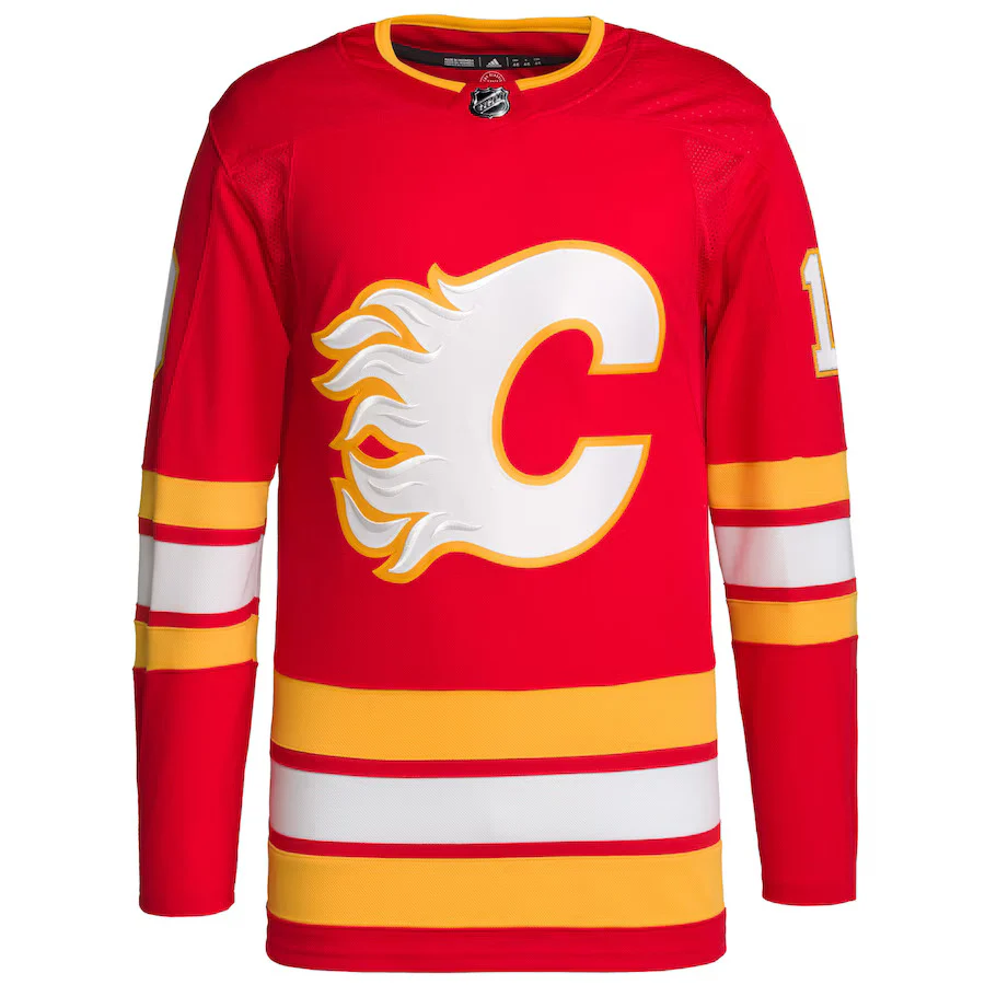 adidas NHL Calgary Flames Jonathan Huberdeau Authentic Primegreen Home Jersey - Image 2