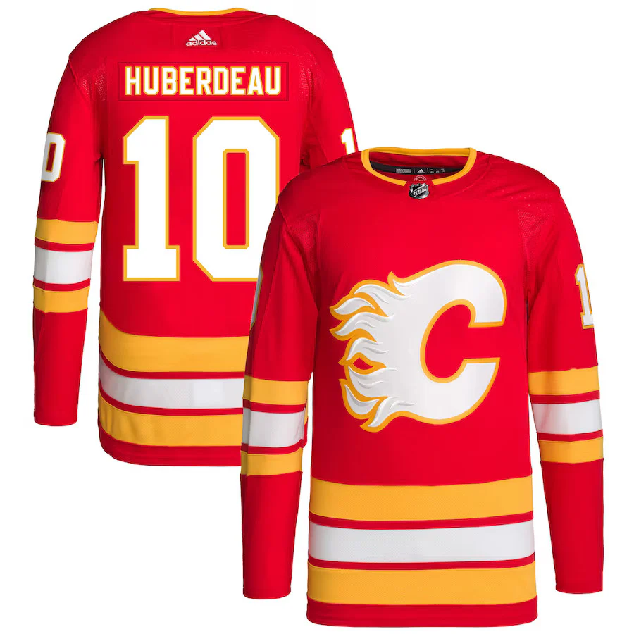 adidas NHL Calgary Flames Jonathan Huberdeau Authentic Primegreen Home Jersey - Image 3