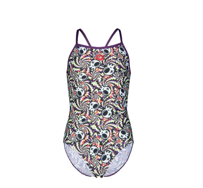 arena Girl's Fun Skulls Lightdrop Back One Piece Swimsuit - Image 3