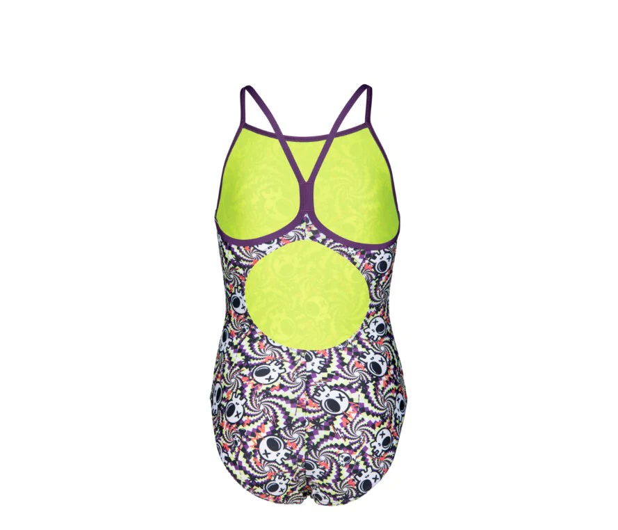 arena Girl's Fun Skulls Lightdrop Back One Piece Swimsuit - Image 4