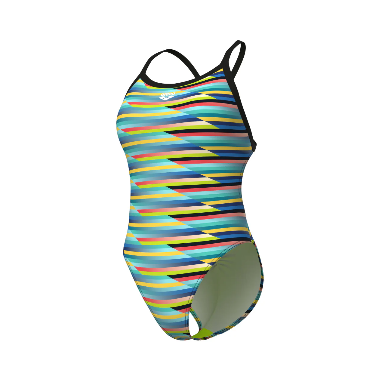 arena Women's Racing Stripes X-Criss Cross One Piece Swimsuit