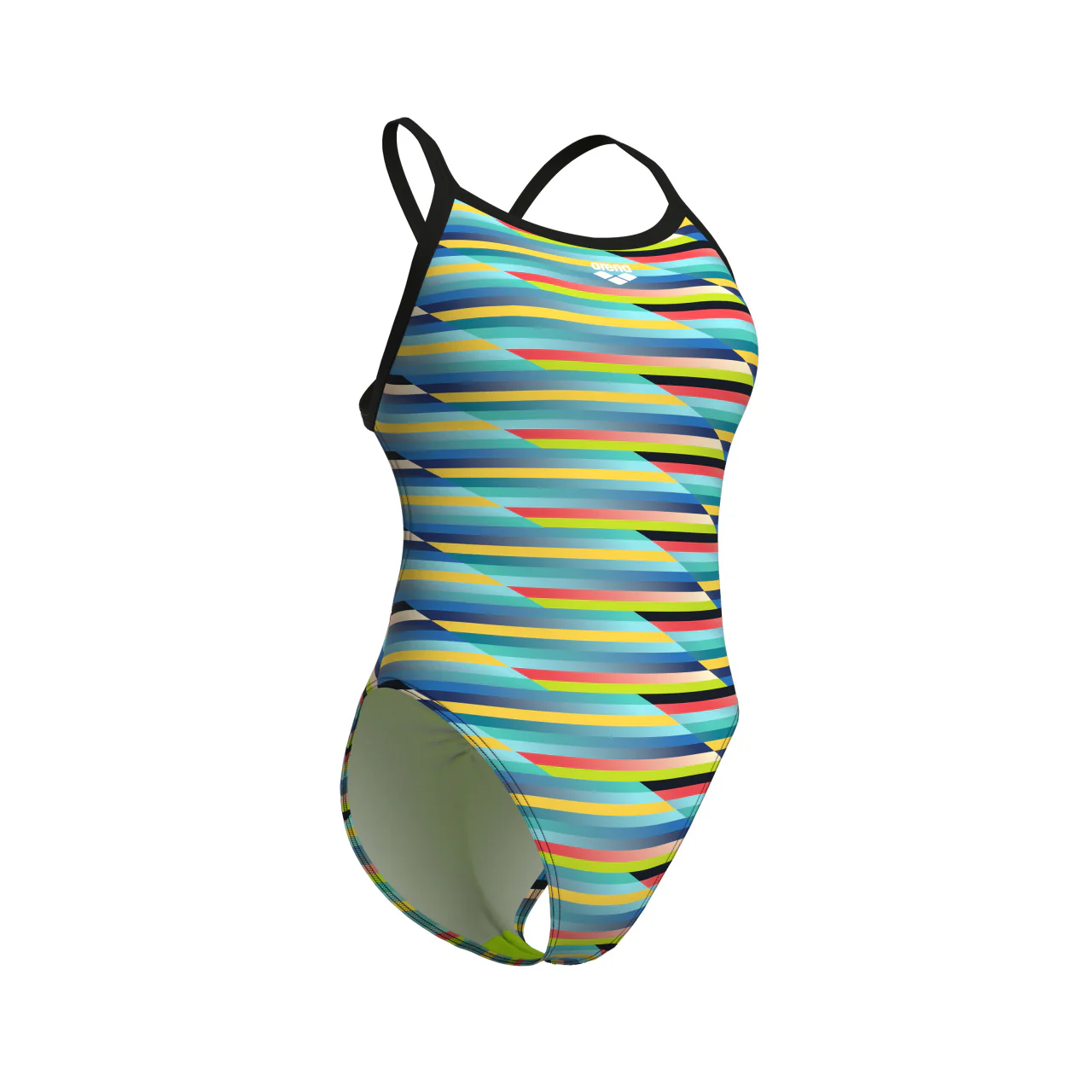 arena Women's Racing Stripes X-Criss Cross One Piece Swimsuit - Image 2
