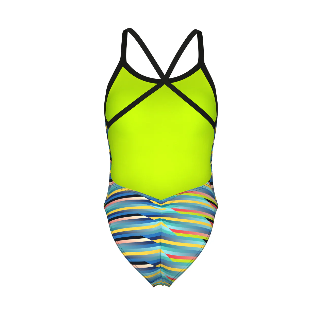 arena Women's Racing Stripes X-Criss Cross One Piece Swimsuit - Image 4
