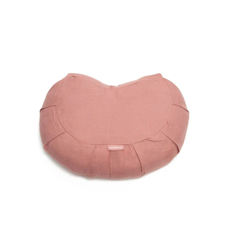 B, Halfmoon Linen Crescent Meditation Cushion