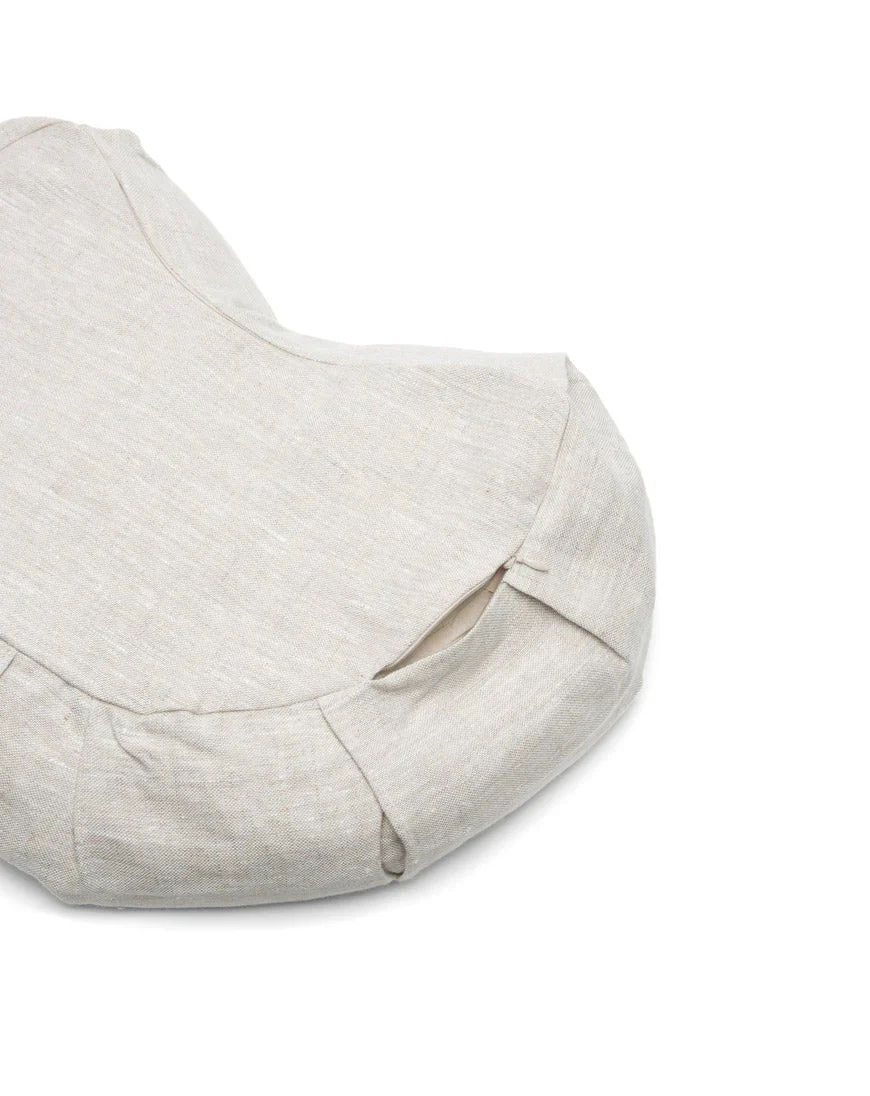 B, Halfmoon Linen Crescent Meditation Cushion - Image 3