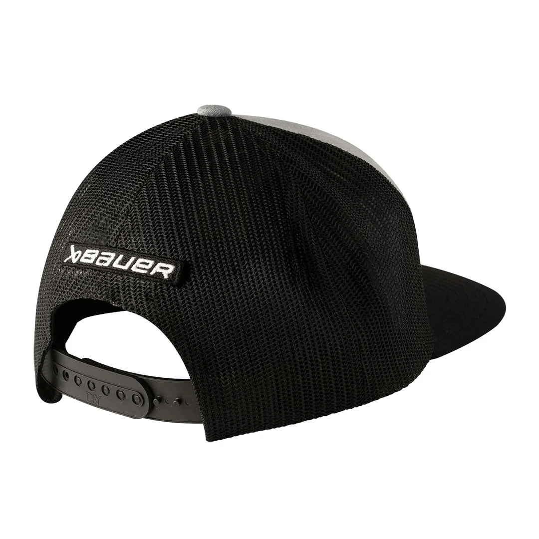 BAUER Senior 5 Panel Flat Brim Snapback Black Hat - Image 2