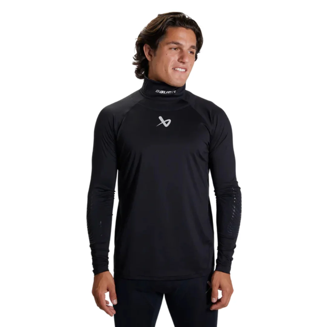 Bauer Senior Neck Protect Hockey Player Long Sleeve Shirt