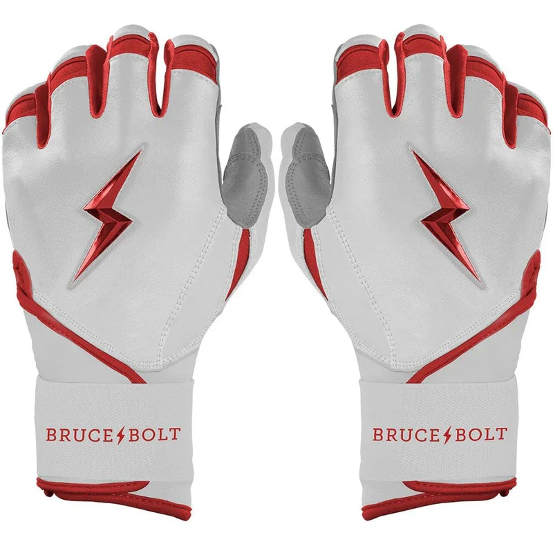 Bruce Bolt Junior Chrome Series Long Cuff Batting Gloves - Image 4