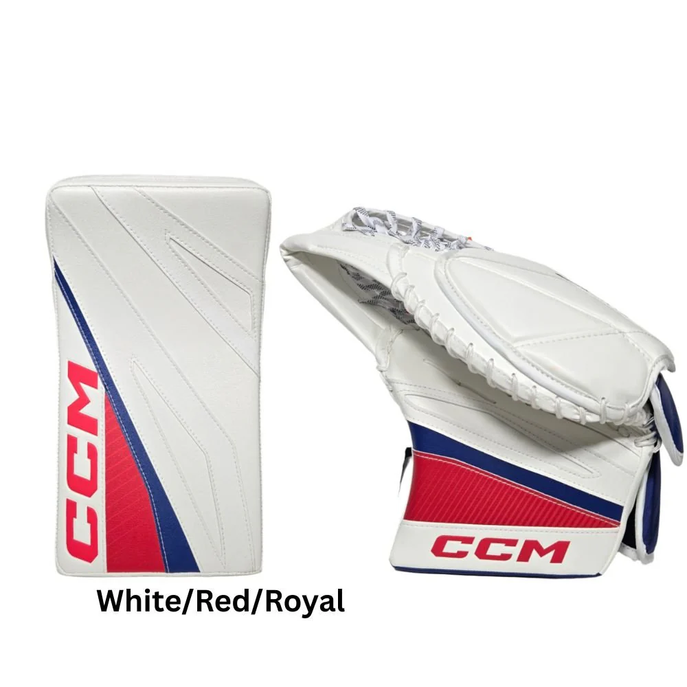 CCM Senior EFLEX 7 Pro Hockey Goalie Blocker + Trapper - Image 4