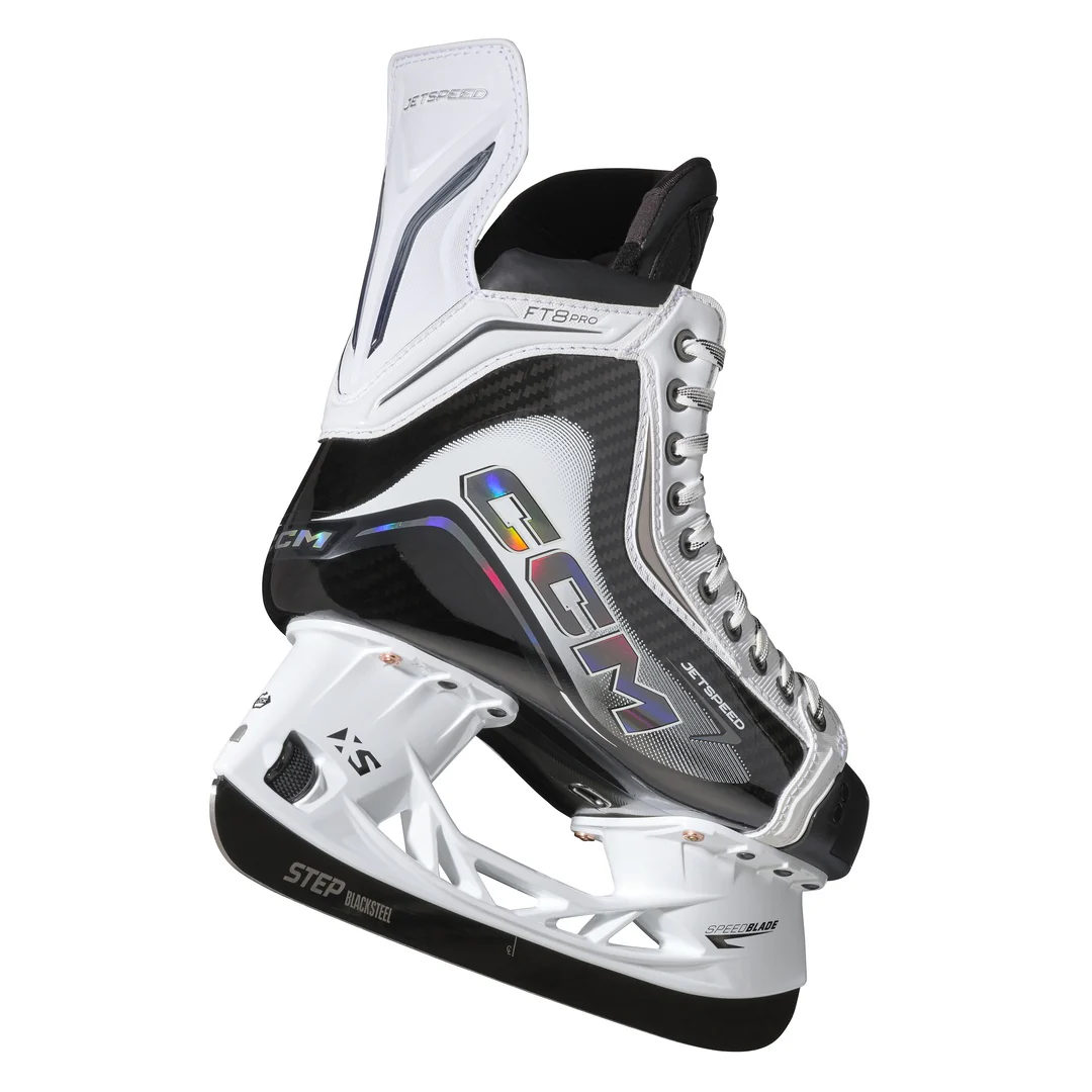 CCM Senior JETSPEED FT8 Pro White Hockey Skates - Image 3