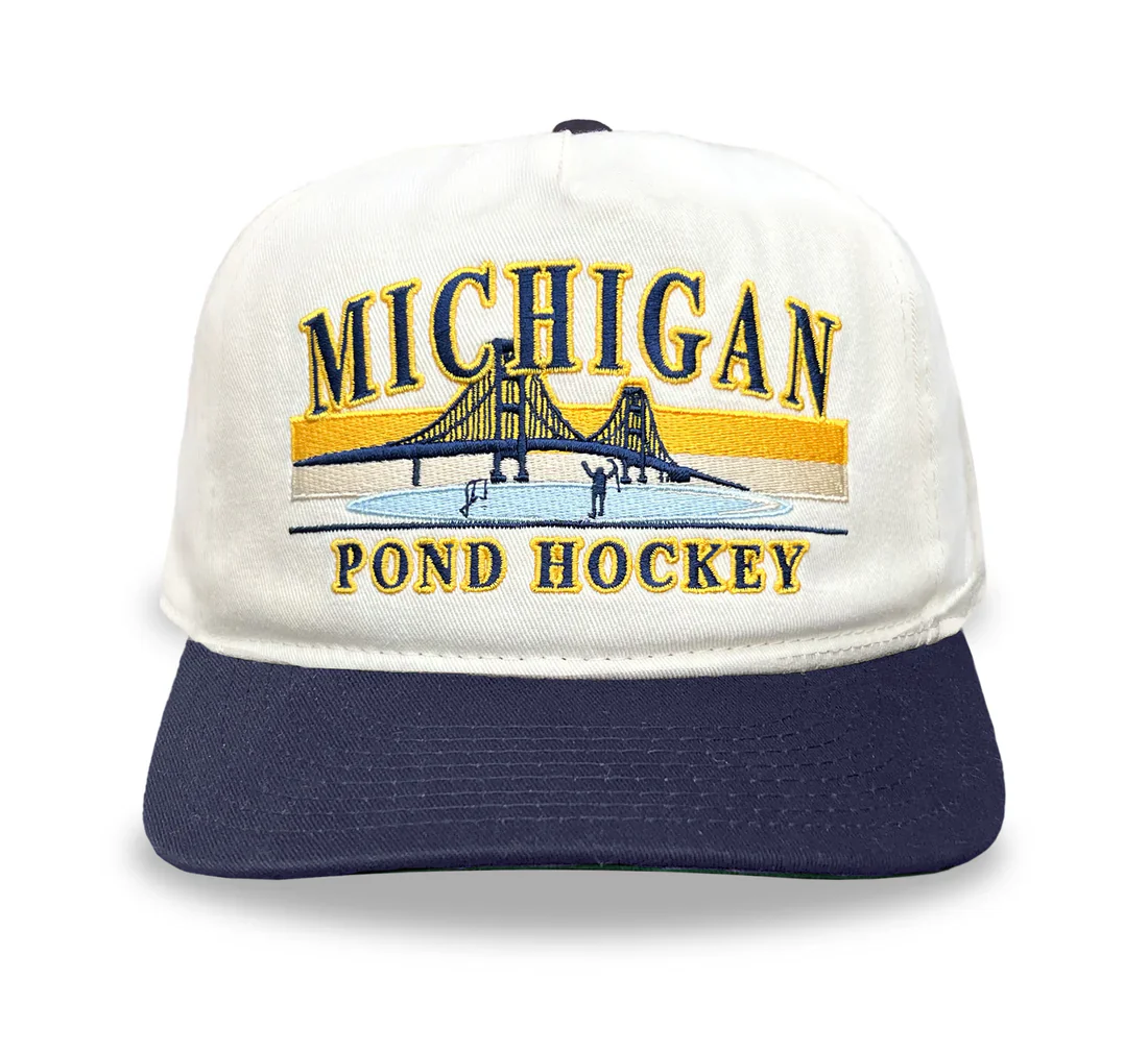 Celly Hockey Michigan Pond Hockey Snapback Cap Cream/Blue