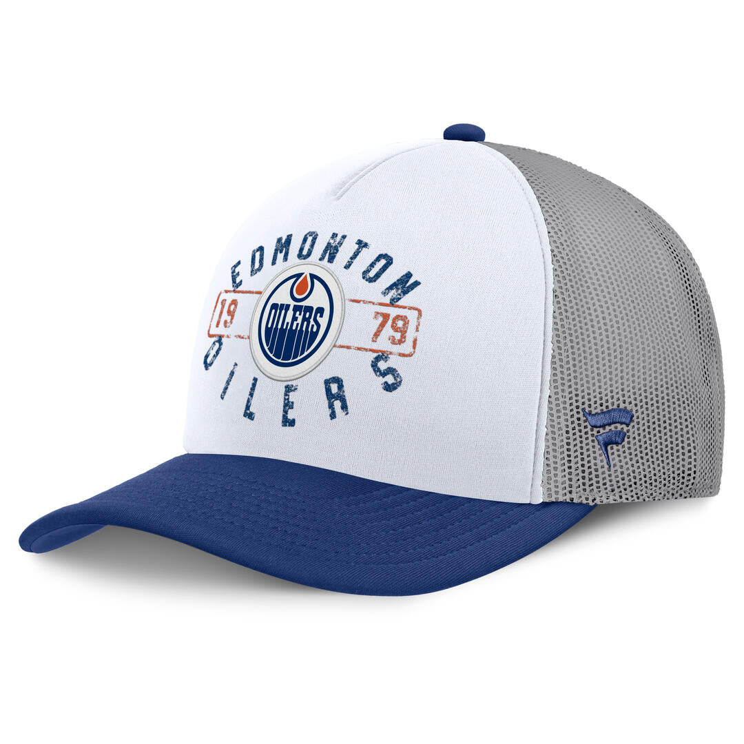 Fanatics Men's NHL Edmonton Oilers 2025 Division Pinch Panel A-Frame Hat