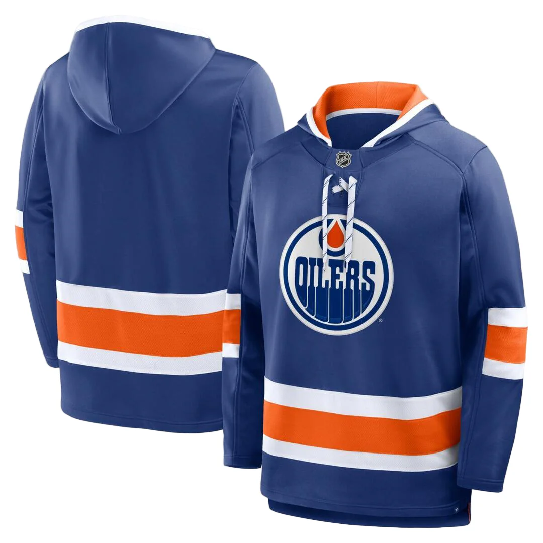 Fanatics Men's NHL Edmonton Oilers 2025 Fleece Lace-Up Hoodie - Image 5