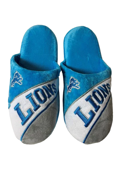 FOCO Men's NFL Detroit Lions Action Curve Slippers