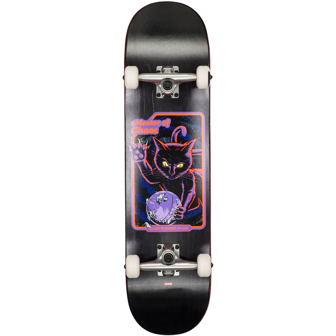 Globe G1 Master Of Chaos Black Cat Complete Skateboard