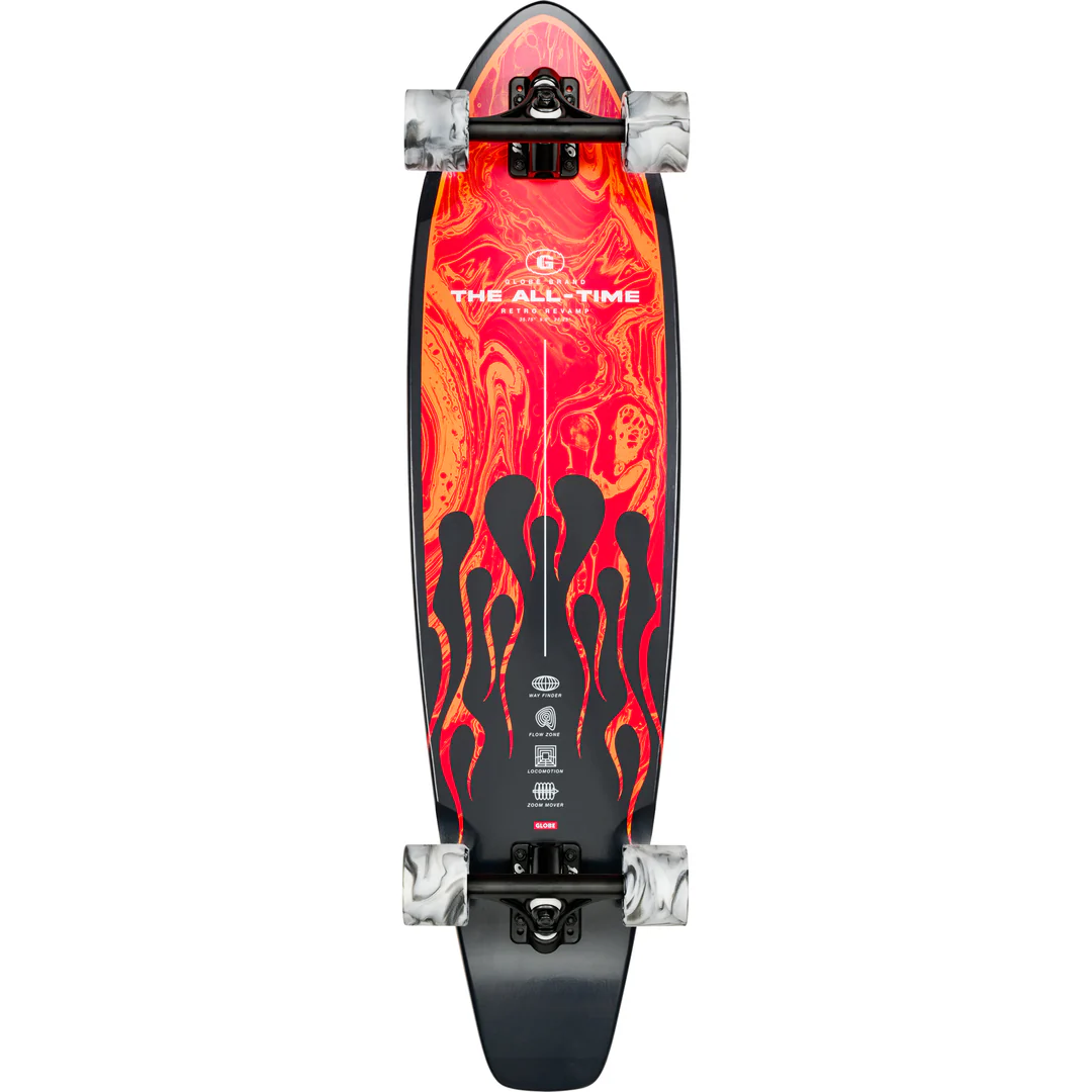 Globe The All-Time Red Flames Complete Longboard