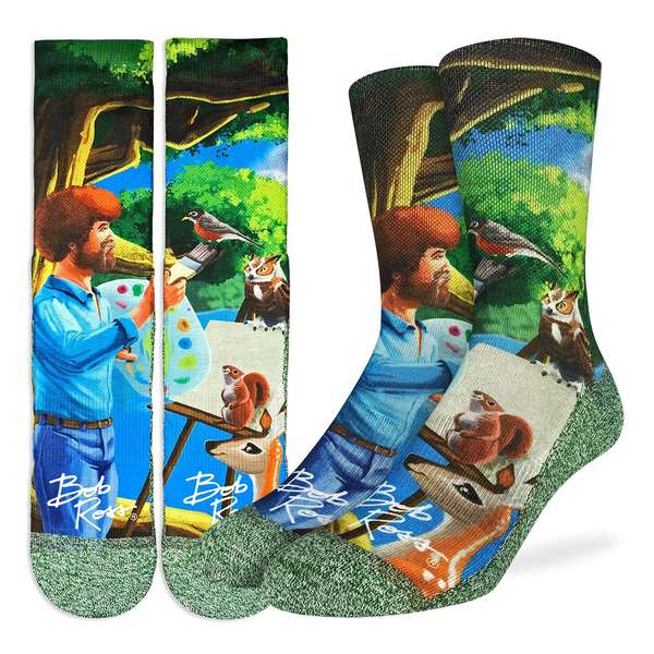 Good Luck Sock Men's Bob Ross Painting - Shoe Size 8-13