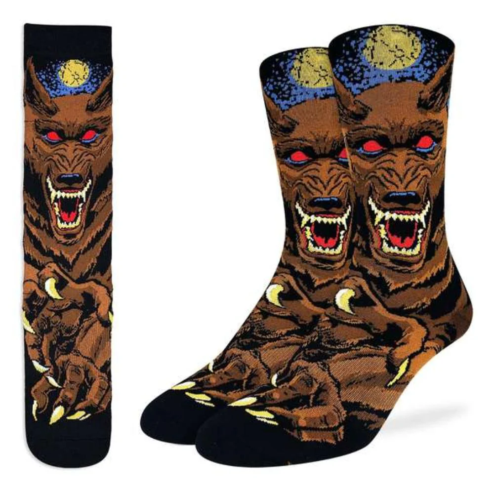 Good Luck Sock Men's Evil Werewolf Socks - Shoe Size 8-13