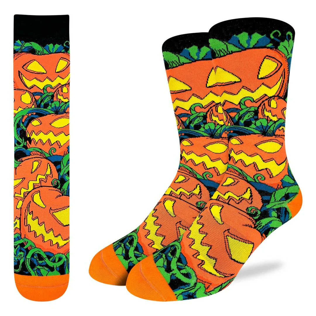 Good Luck Sock Men's Pumpkin Patch Socks - Shoe Size 8-13