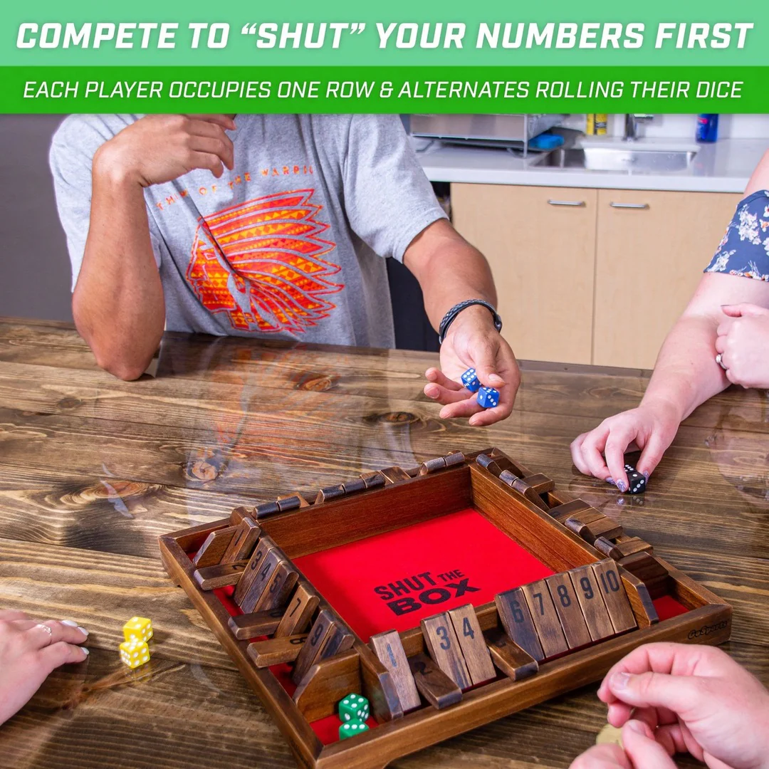 GoSports Shut-the-Box Premium Wooden Dice Game - Image 2