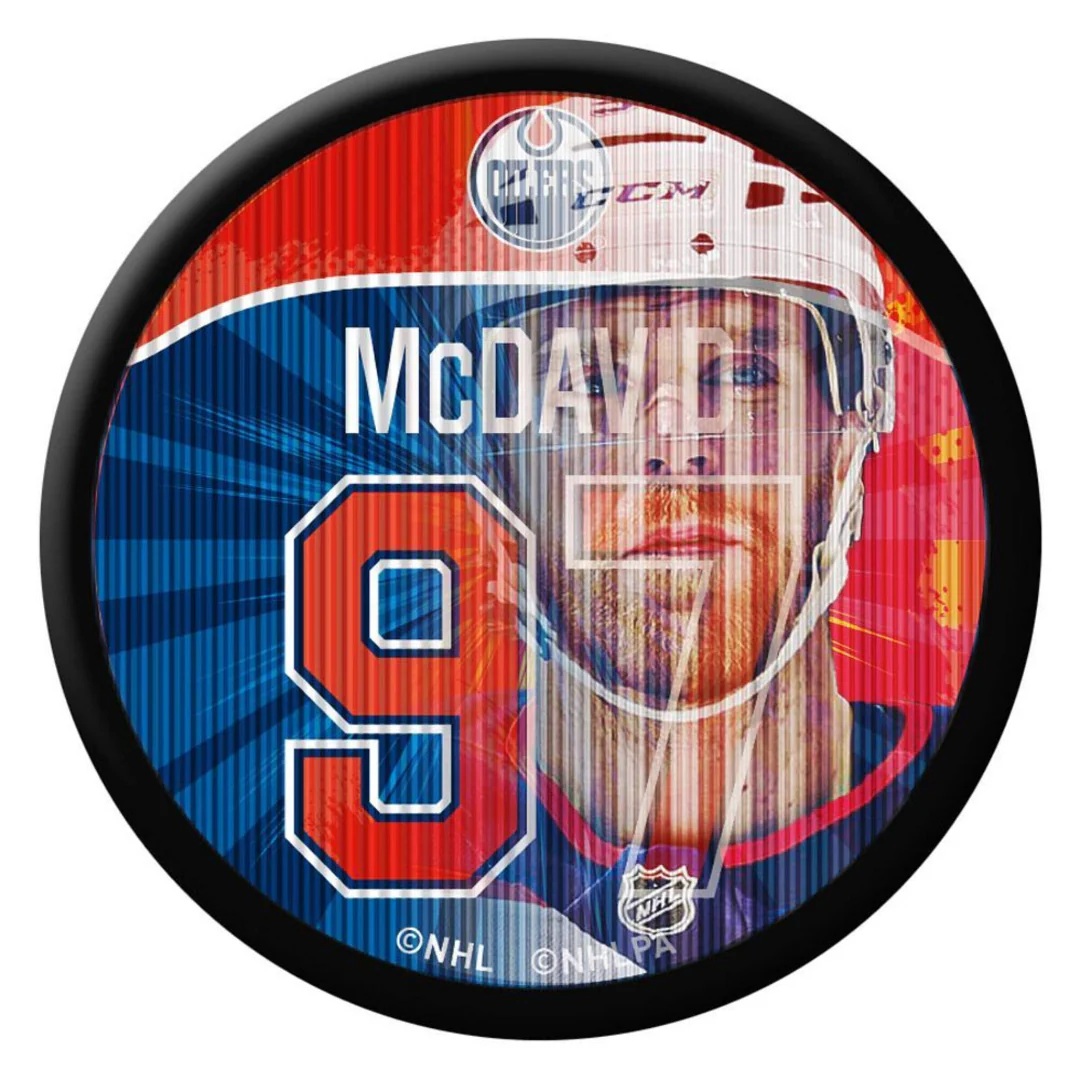 Inglasco NHL Edmonton Oilers Connor McDavid Lenticular Puck - Image 3
