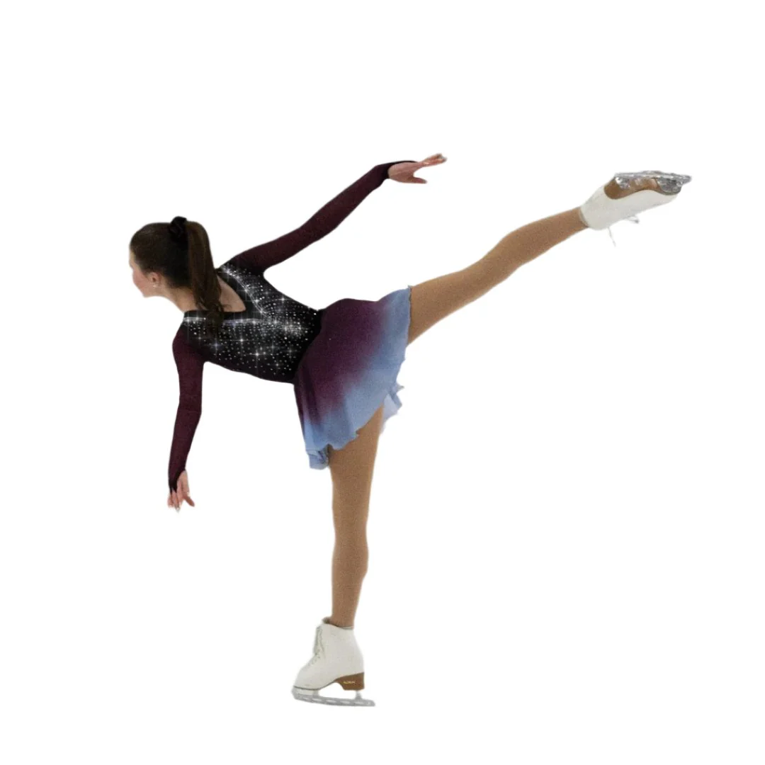 Jerry's Girl's 533 Wine Freeze Figure Skating Dress - Image 2