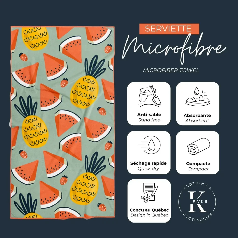 K5 Microfiber Quick-Dry 80x160cm Beach Towel - Image 18