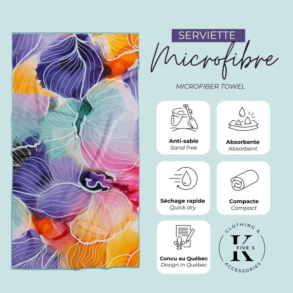 K5 Microfiber Quick-Dry 80x160cm Beach Towel - Image 3