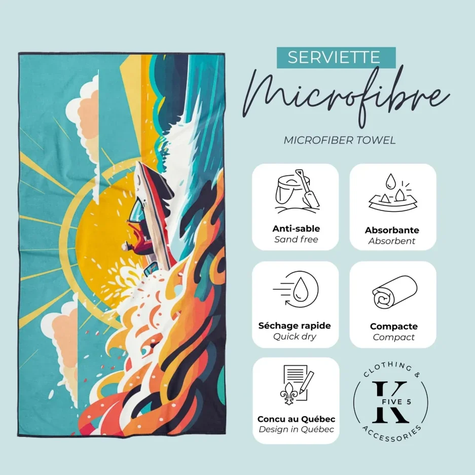K5 Microfiber Quick-Dry 80x160cm Beach Towel - Image 9
