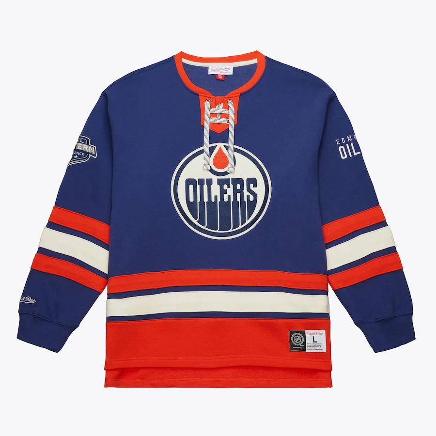 Mitchell & Ness Men's NHL Edmonton Oilers Heritage Laced Crew Sweatshirt