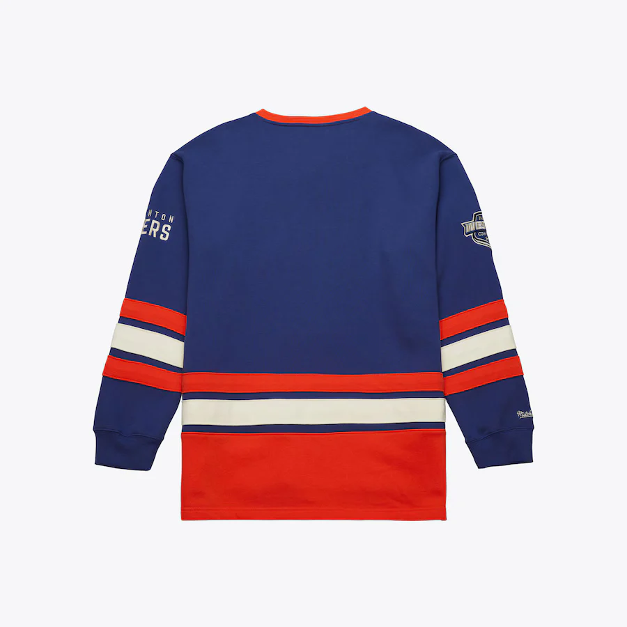 Mitchell & Ness Men's NHL Edmonton Oilers Heritage Laced Crew Sweatshirt - Image 2