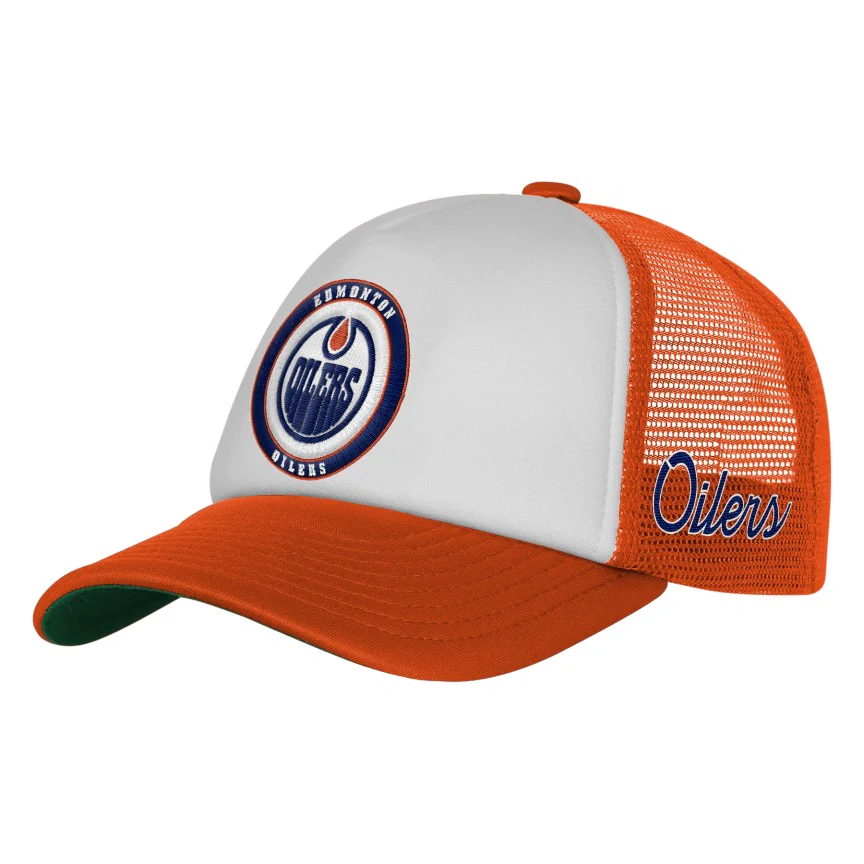Mitchell & Ness Youth Edmonton Oilers Mascot Trucker Hat - Image 2