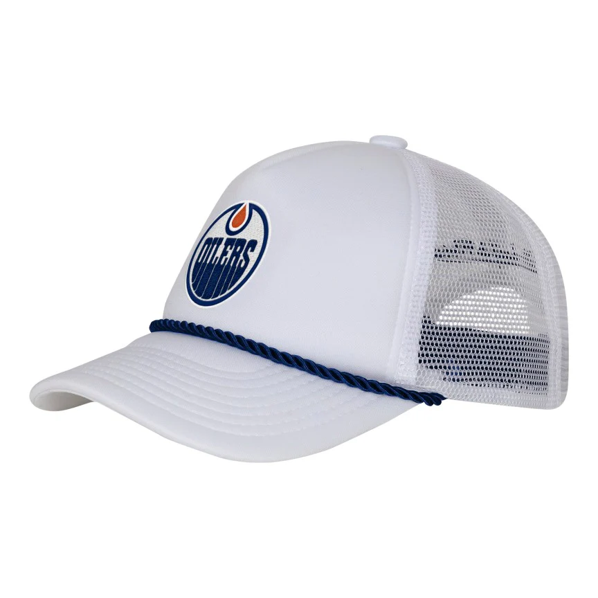 Mitchell & Ness Youth NHL Edmonton Oilers Fresh White Rope Trucker Hat