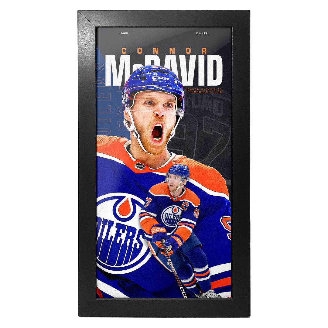 Mustang NHL Edmonton Oilers Connor McDavid Framed Art 6"x12"