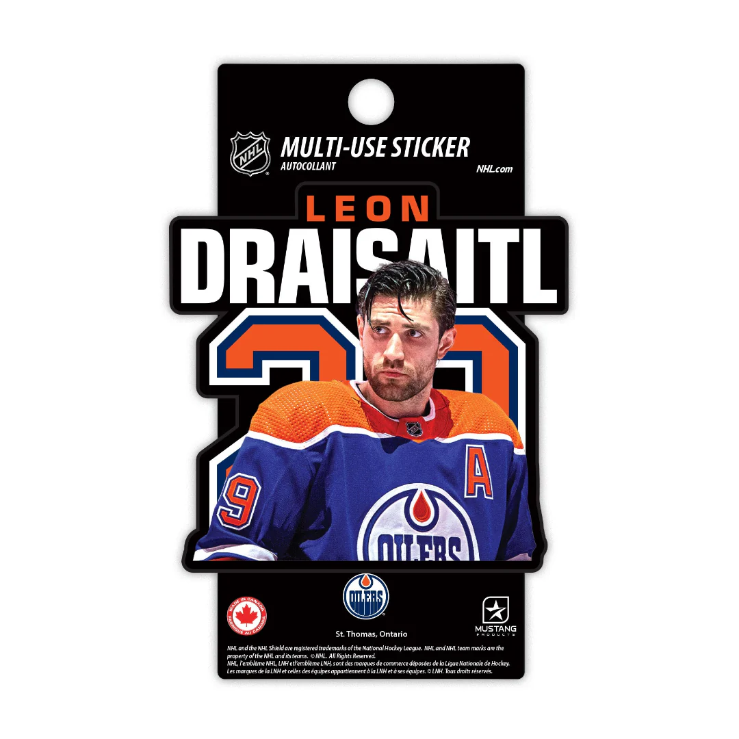 Mustang NHL Edmonton Oilers Leon Draisaitl Multi-Use Sticker 3"x5"