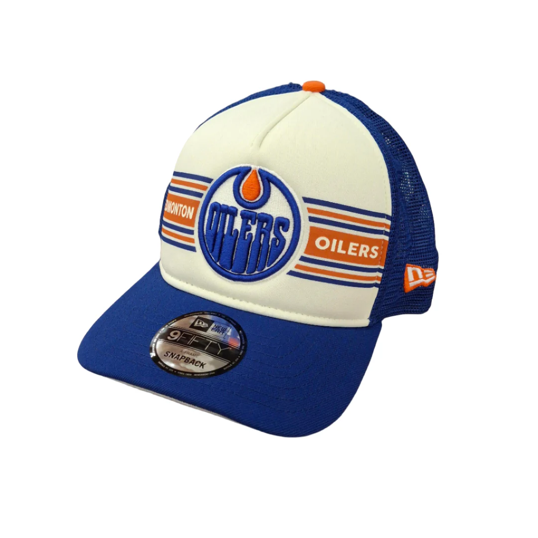 New Era Men's NHL Edmonton Oilers 950 A-Frame Banner Hat