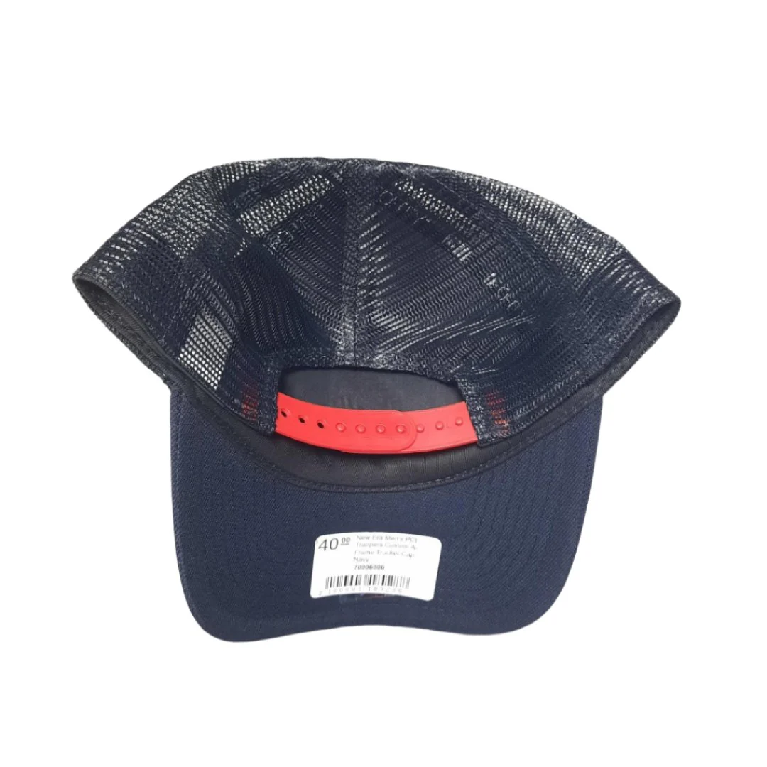 New Era Men's PCL Trappers Custom A-Frame Trucker Cap Navy - Image 3