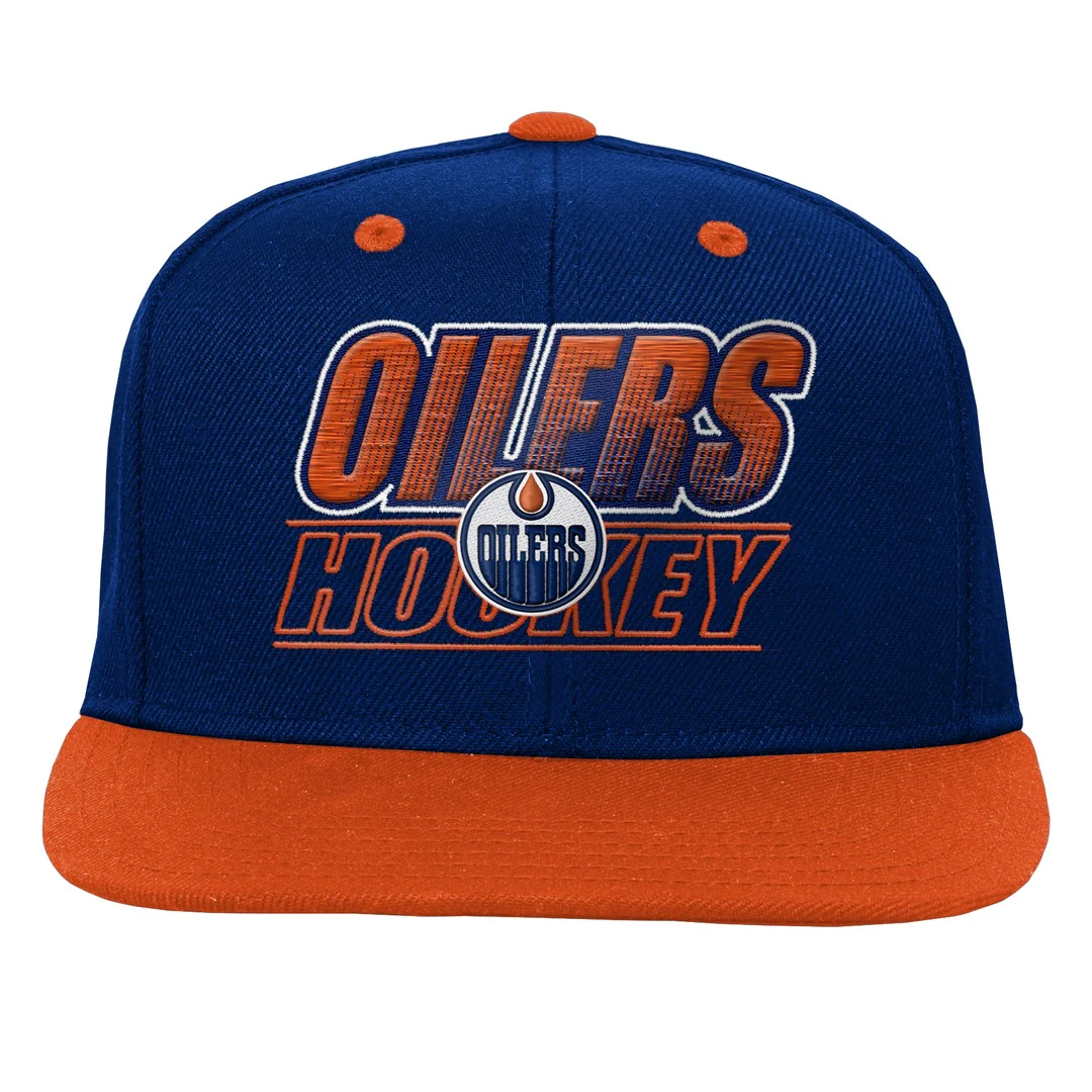 NHL Branded Child Edmonton Oilers Deadstock BF FB SB Hat Blue - Image 3