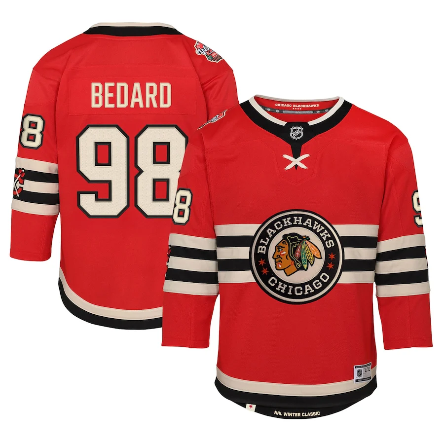 NHL Branded Youth Chicago Blackhawks Connor Bedard Winter Classic Jersey 2025