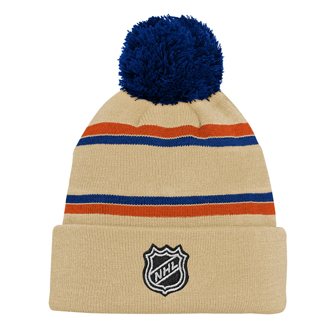 NHL Branded Youth Edmonton Oilers Alternate Cuffed Pom Knit Toque - Image 2