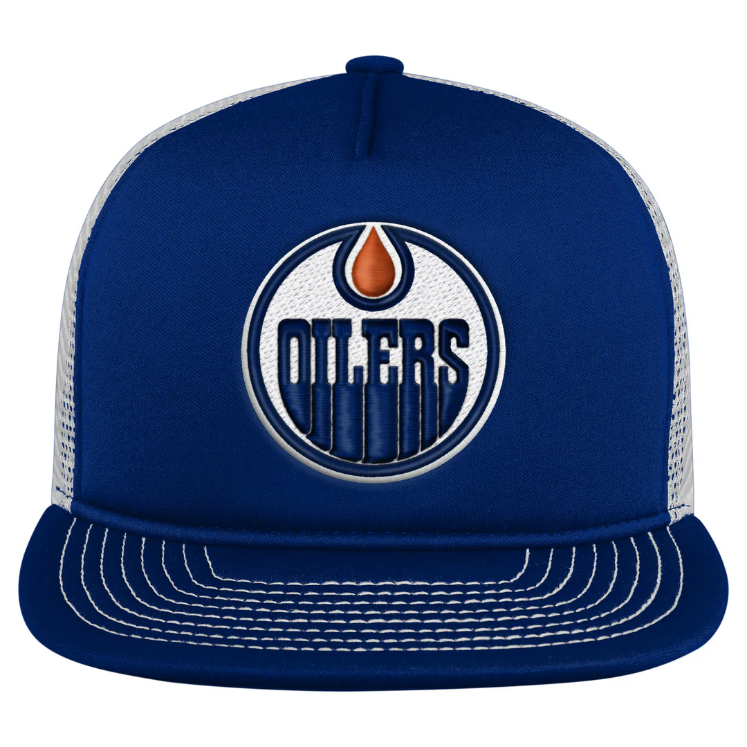 NHL Branded Youth Edmonton Oilers Foam Trucker Snapback Hat - Image 2