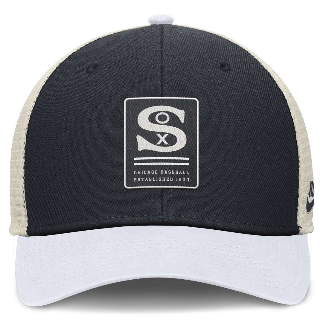 Nike Men's MLB Chircago White Sox Rise ST Adj Coop Trucker Cap - Image 3