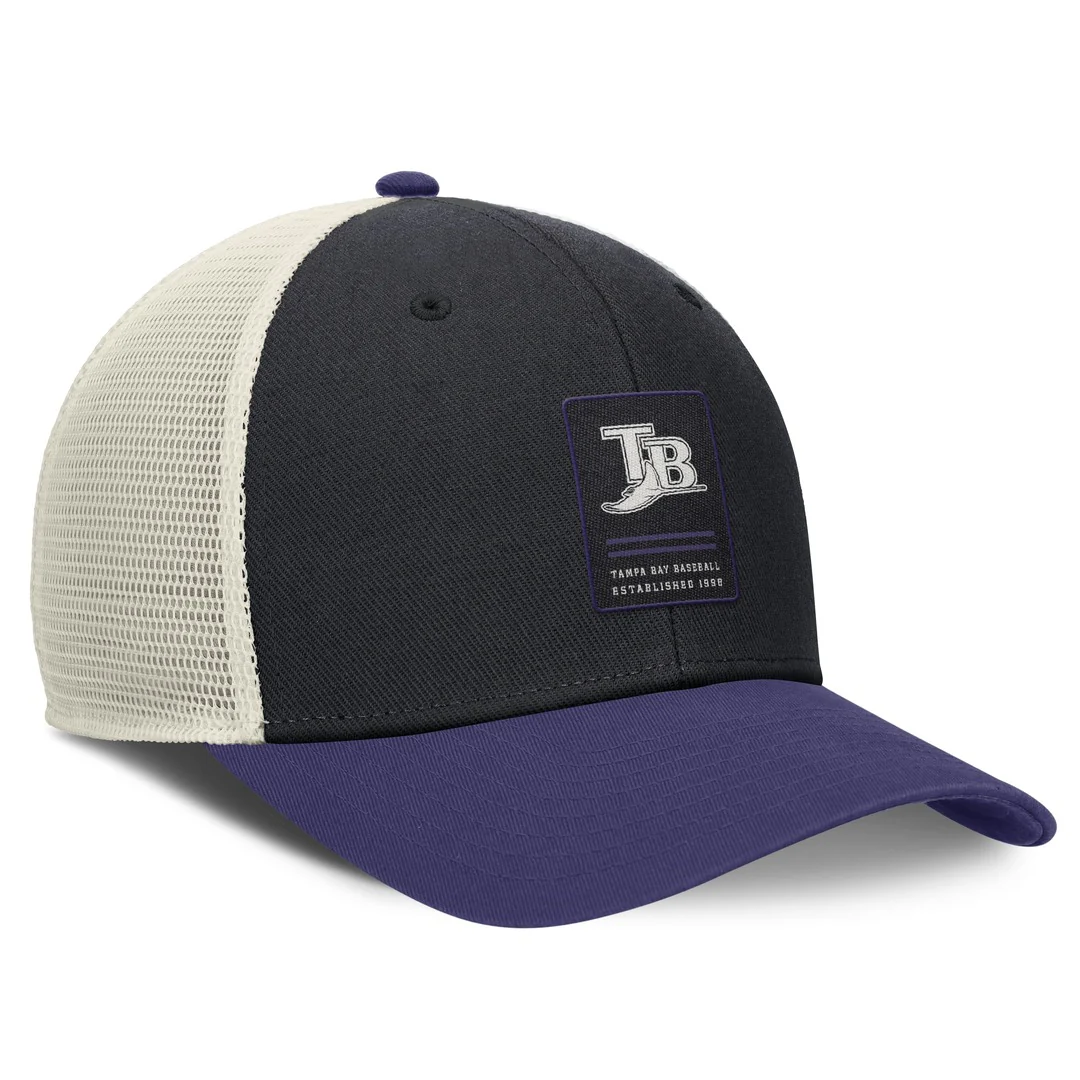 Nike Men's MLB Tampa Bay Rays Rise ST Adj Coop Trucker Cap - Image 3