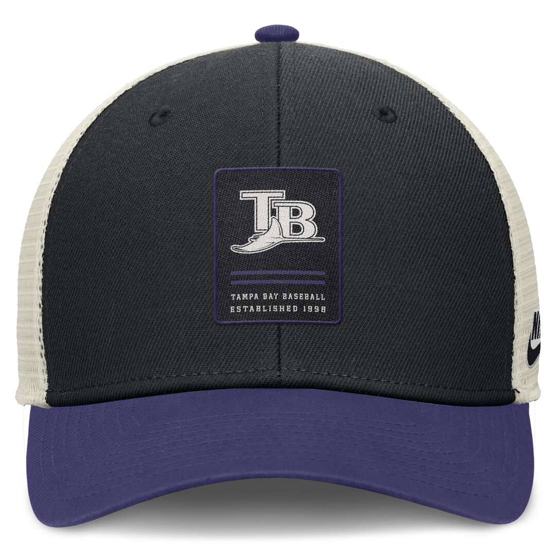 Nike Men's MLB Tampa Bay Rays Rise ST Adj Coop Trucker Cap - Image 4