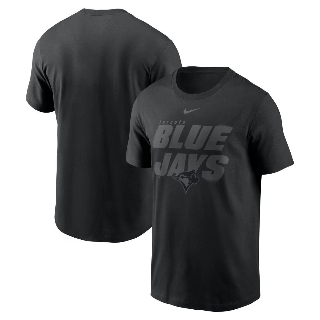 Nike Men's MLB Toronto Blue Jays Tonal Black T-Shirt - Image 3