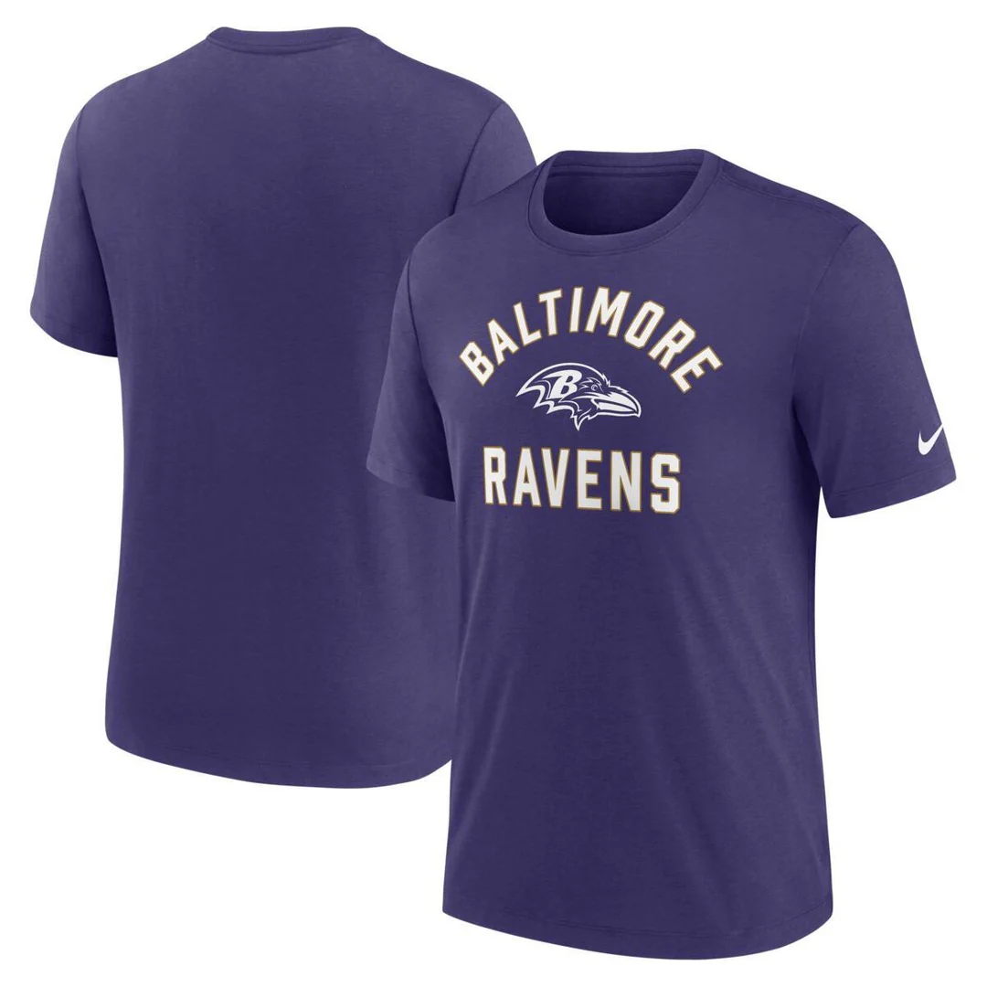 Nike Men's NFL Baltimore Ravens Rewind Tri-Blend T-Shirt - Image 3