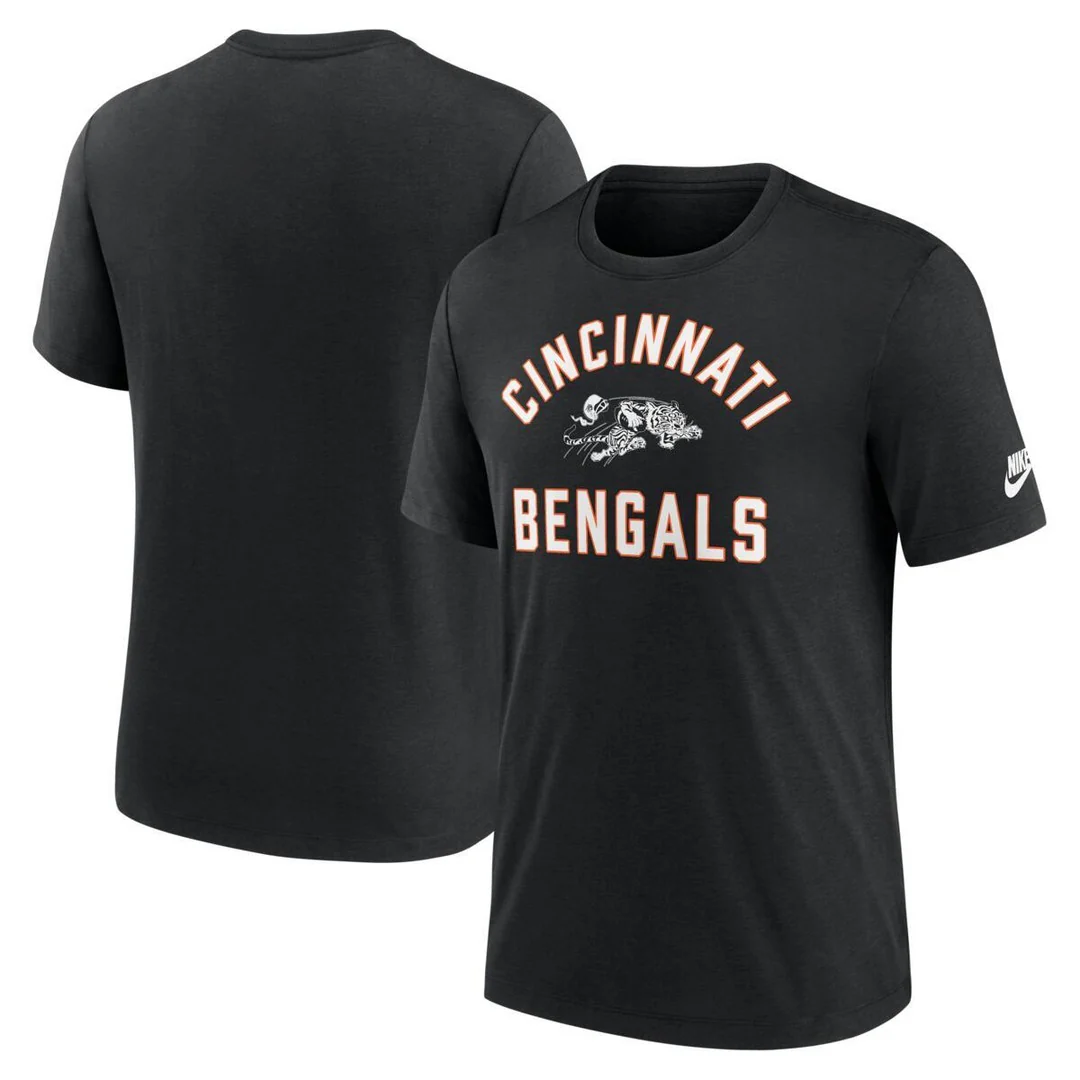 Nike Men's NFL Cincinnati Bengals Rewind Tri-Blend T-Shirt - Image 3