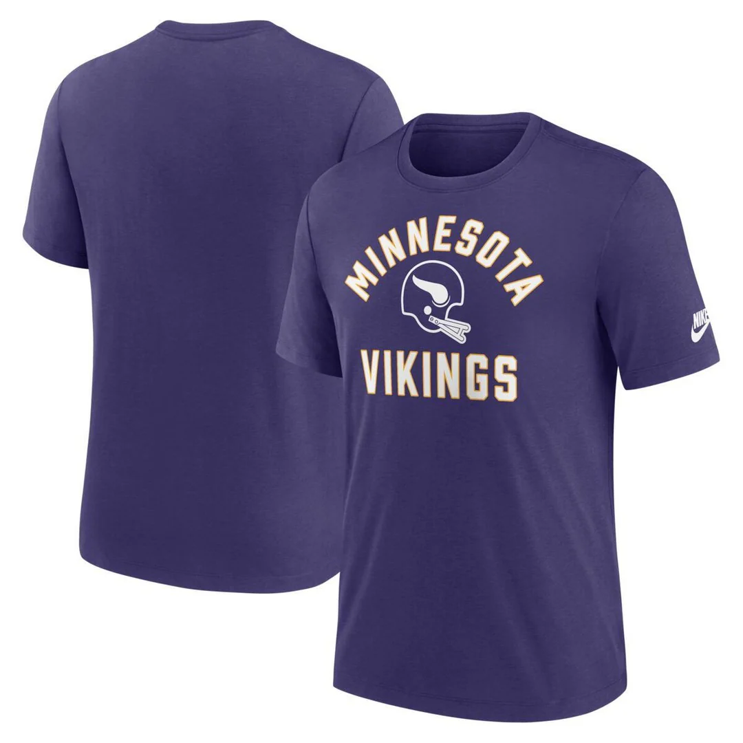 Nike Men's NFL Minnesota Vikings Rewind Tri-Blend T-Shirt - Image 3