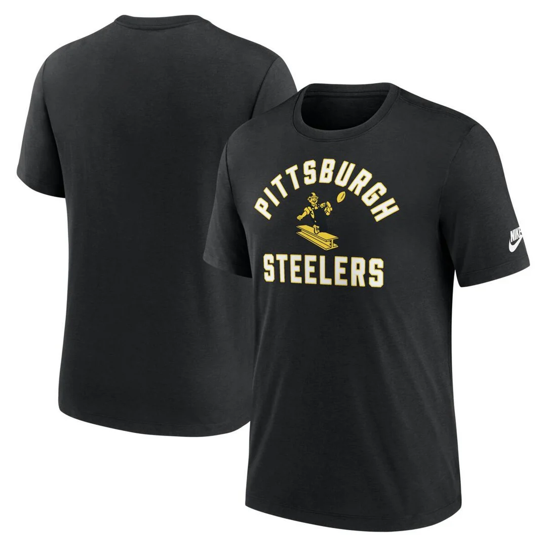 Nike Men's NFL Pittsburgh Steelers Rewind Tri-Blend T-Shirt - Image 3