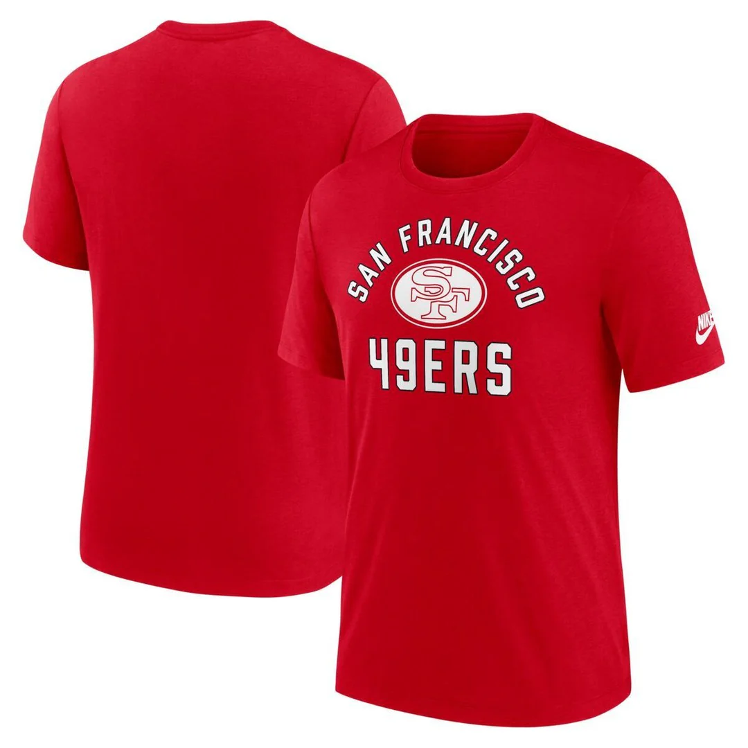 Nike Men's NFL San Francisco 49ers Rewind Tri-Blend T-Shirt - Image 3
